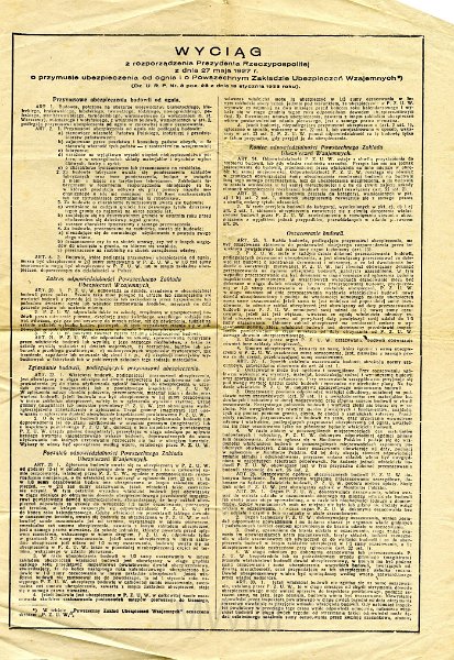 KKE 5788-3.jpg - Dok. Dowód Ubezpieczeniowy domu wystawiony przez Powszechny Zakład Ubezpieczeń Wzajemnych dla Heleny Awgul, Wilno, 28 II 1936 r.